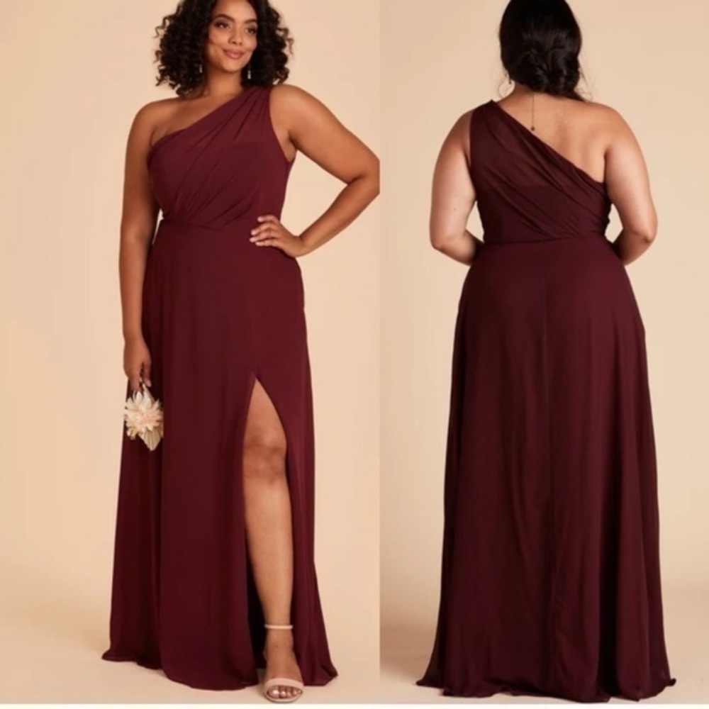 Birdy Grey Red Asymmetrical One-Shoulder Gown